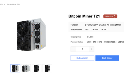 Bitmain to start shipping new Bitcoin Antminer T21 in January 2024